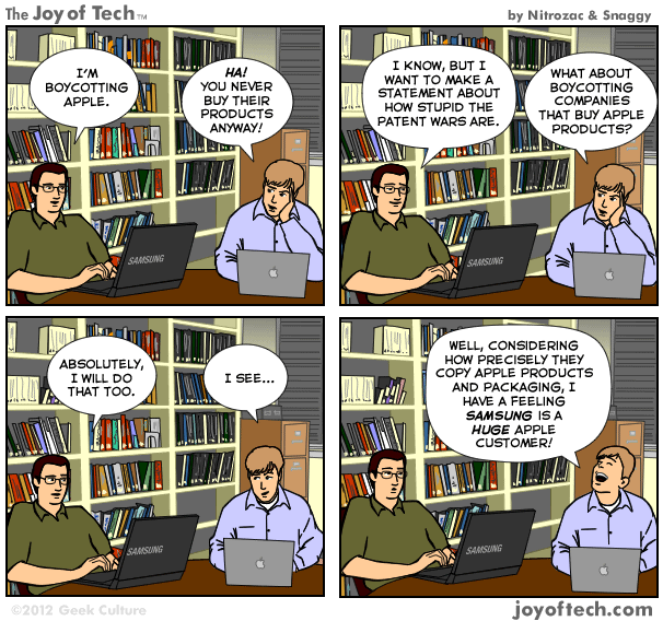 The Joy of Tech comic, #boycottapple?