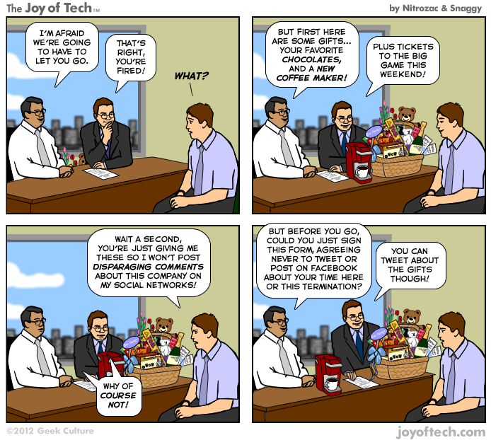 The Joy of Tech comic, Parting gifts.