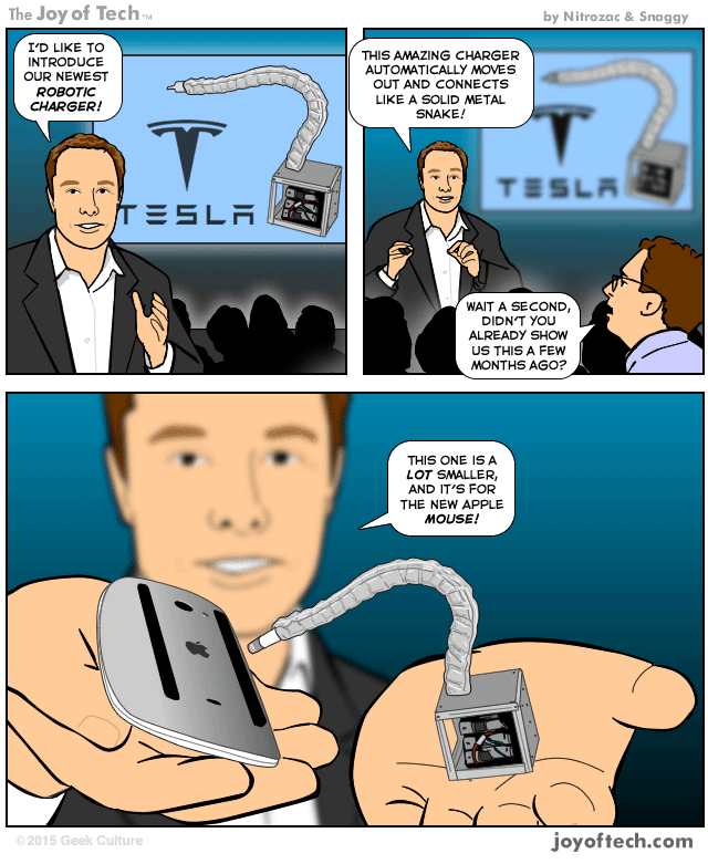 Tesla's new robotic charger...
