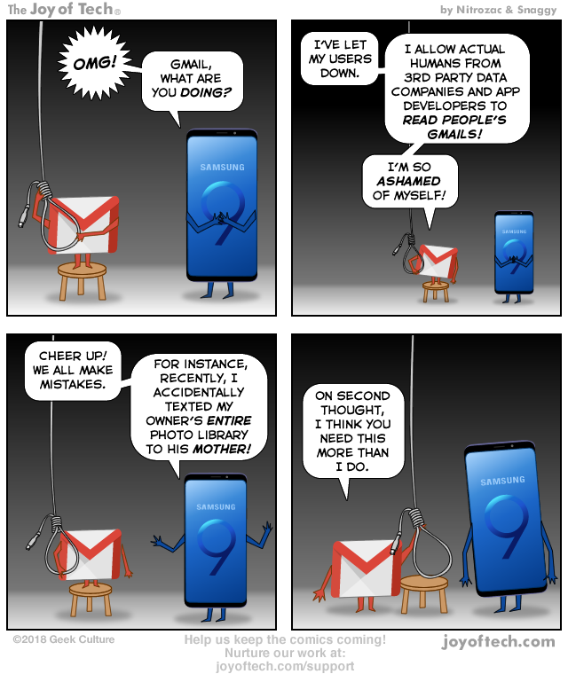 Gmail's suicidal.