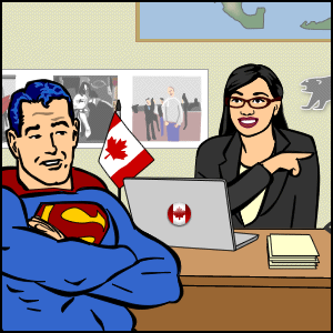 Superman looks North!