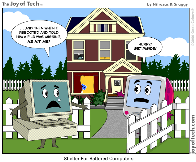 The Joy of Tech comic... laughter is the best tech support.